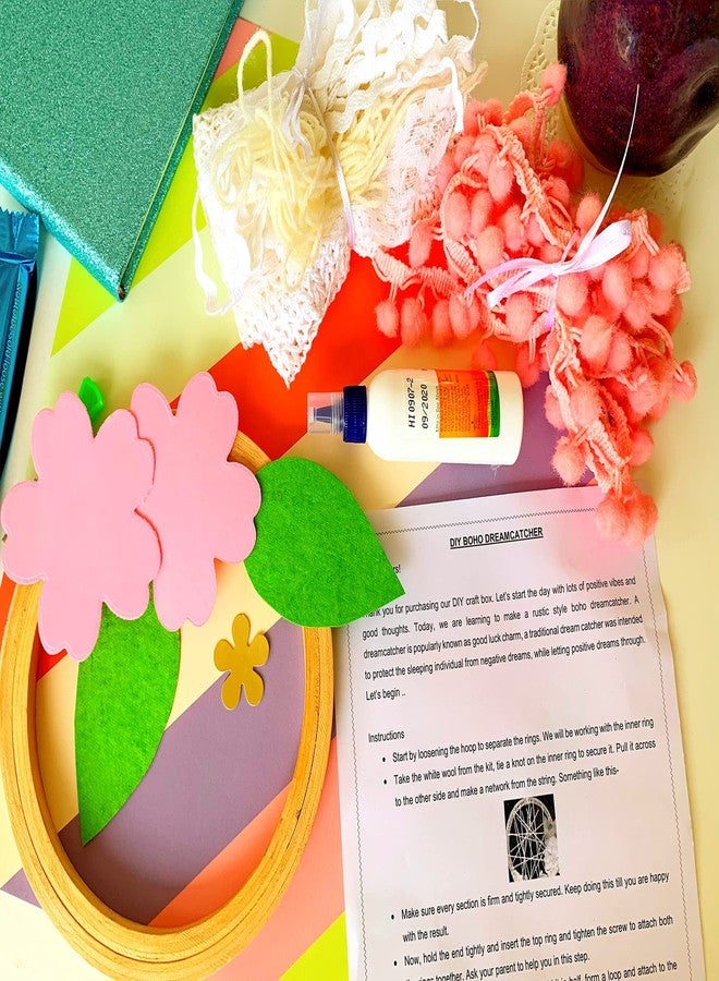 Crafted Forever DIY Dream Catcher Kit for Kids Activity 6 yrs + with All The Material, scan QR Code for YouTube Tutorial - Image 4